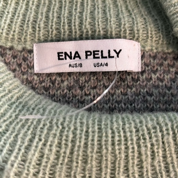 Revolve Ena Pelly Mary Mohair Oversize Knit
Sweater Sea Green Check Size Small - Picture 7 of 9